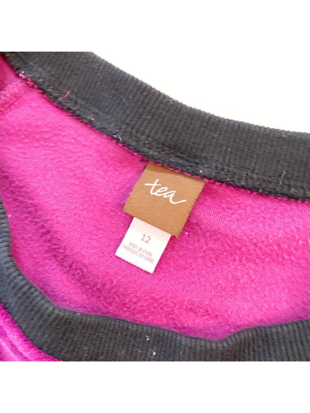 Tea Collection Purple Velour Ruffle Pullover, Size 12 - Picture 3 of 4